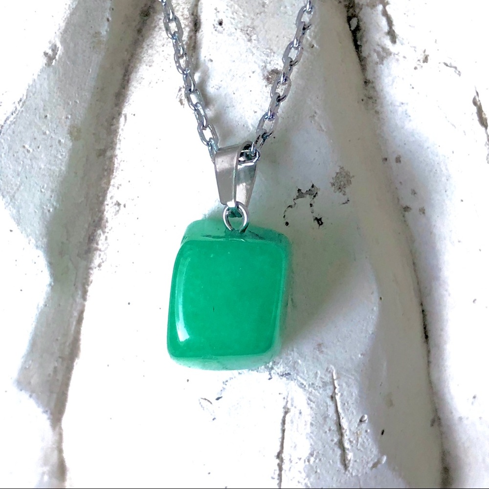 pendant quartz charm silver plated necklace